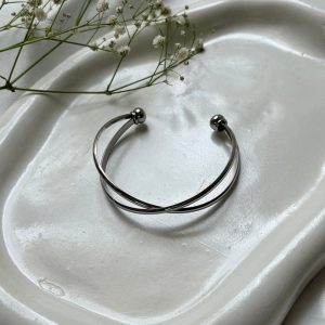 بنگل ضربدر آبکاری نقره