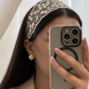 هدبند زنانه گیپور طرح گل