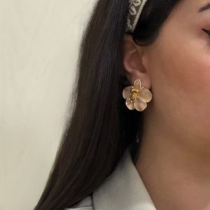 گوشواره زنانه طرح گل میناکاری کد 150