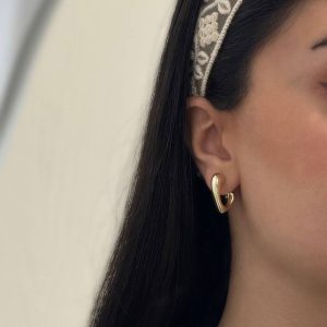 گوشواره زنانه پوفکی طرح قلب گد 173