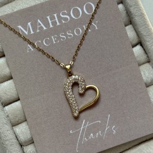 گردنبند زنانه قلب طرح طلا کد136